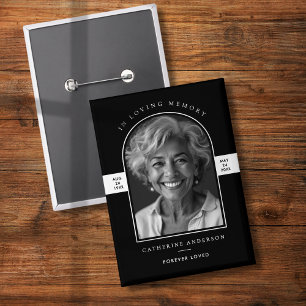 Badge Arc Élegant Moderne de Mémoire Amoureuse Photo Mém