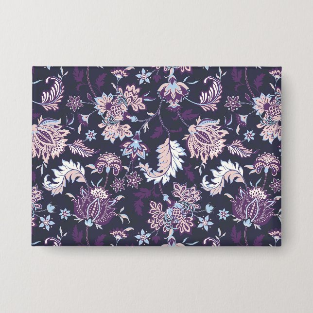 Badge Arrière - plan violet Big Floral Motif sans joint (Recto)