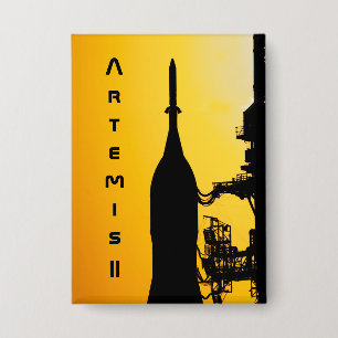 Badge Artemis II vers la plateforme de lancement