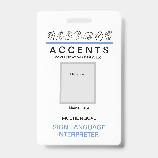 Badge ASL Balise d'identification professionnelle orthog (Face)