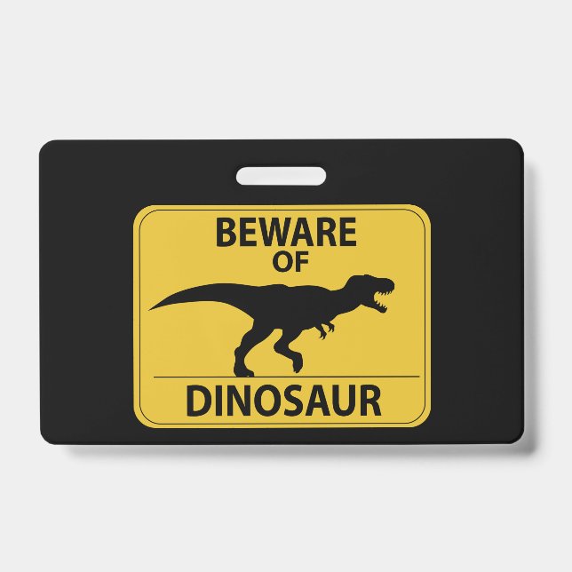 Badge Attention aux dinosaures (Avant)
