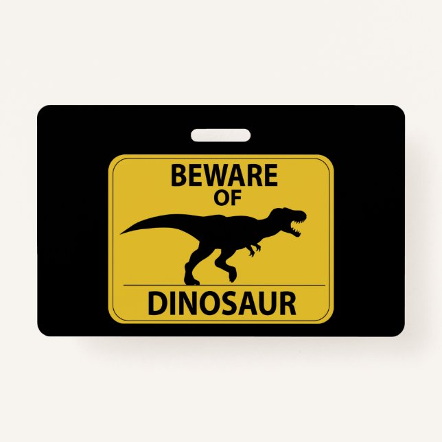 Badge Attention aux dinosaures (Devant)
