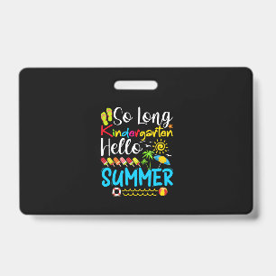 Badge Au revoir maternelle grande section bonjour été