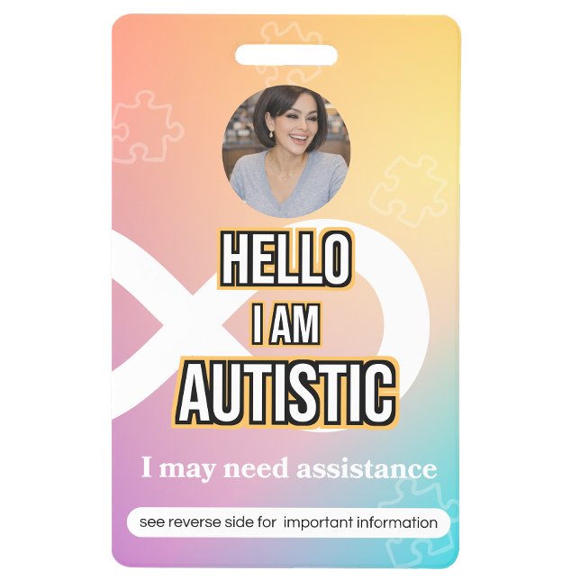 Badge Autism Alert Photo ID Badge–Personal Safety (Autism Alert Photo ID Badge–Personal Safety)