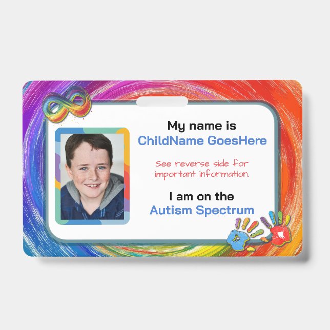 Badge Autism Assistance Identification Card (Front)