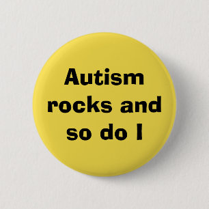 Badge Autism Awareness Autism Rocks 2 Inch Round Button