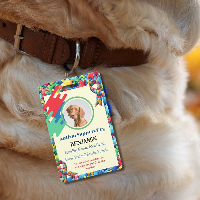 Badge Autisme Support Chien ID enfant ou adulte (Créateur téléchargé)
