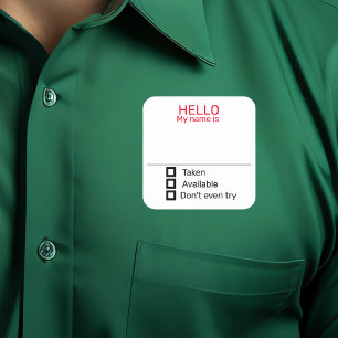 Badge Autocollant Nom de Fête Drôle