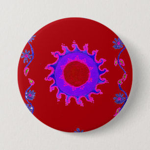 Badge Avec Agrafe Beau Motif Indien Mehndi Art Design
