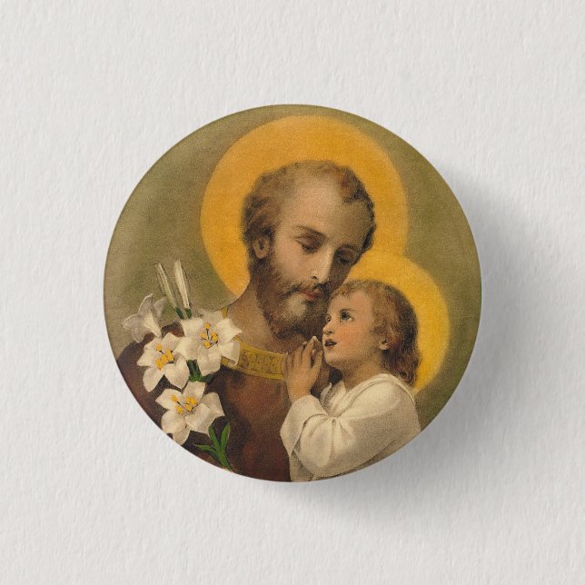 Badge Avec Agrafe St Joseph avec l'enfant Jésus (Devant)