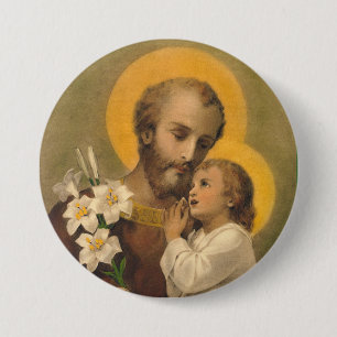 Badge Avec Agrafe St Joseph avec l'enfant Jésus