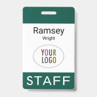 Badge avec cordon et pince de couleur vert foncé p