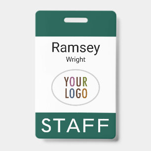 Badge avec cordon et pince de couleur vert foncé p