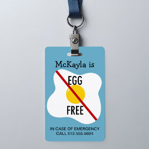 Badge Avertissement de conscience d'allergie d'oeufs