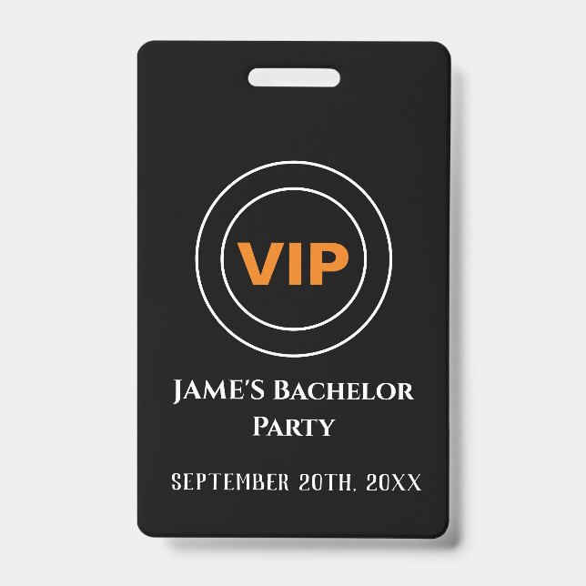 Badge Bachelor Carte d'accès Bachelorette VIP (Face)