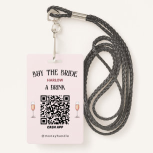 Badge Bachelorette Acheter La Mariée Un Verre QR-Code