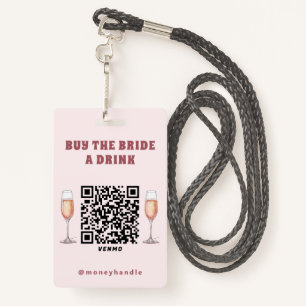Badge Bachelorette Acheter La Mariée Un Verre QR-Code