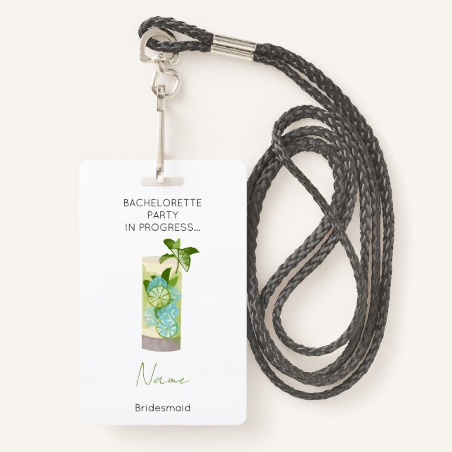 Badge Bachelorette Filles Weekend Bridesmaid (Devant avec lanière)
