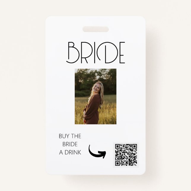 BADGE BACHELORETTE PARTY, VENMO QR, ACHETEZ UN VERRE À B (Devant)