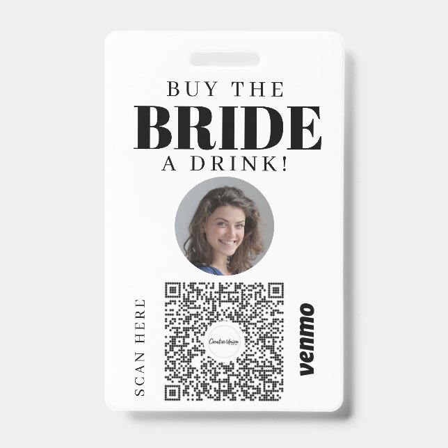 Badge Bachelorette Venmo Code QR Acheter La Mariée Un Ve (Avant)