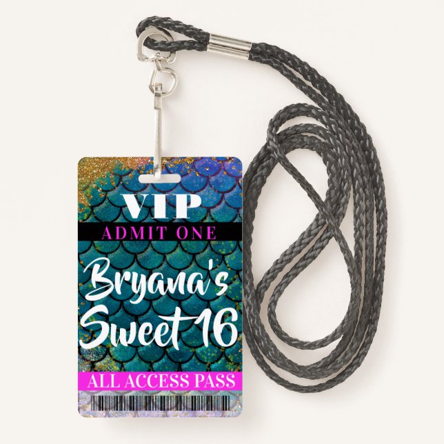 Badge Balances de sirène Parties scintillant Parti Sweet (Devant avec lanière)