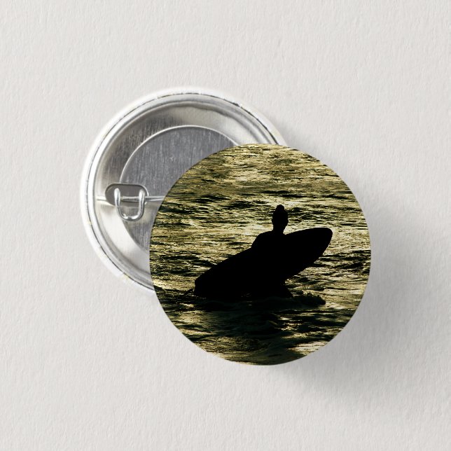 Badge Bali Surfeur Heure Dorée (Devant & derrière)