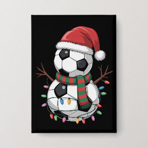 Badge Balle de football de Noël Bonhomme de neige Lumièr