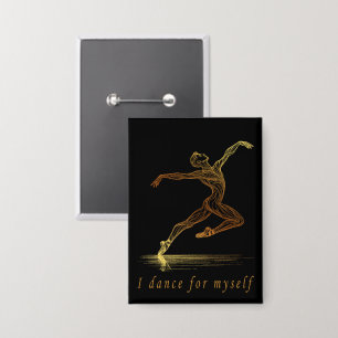 Badge Ballet Homme Dancer Line Art - Je Danse Pour Moi