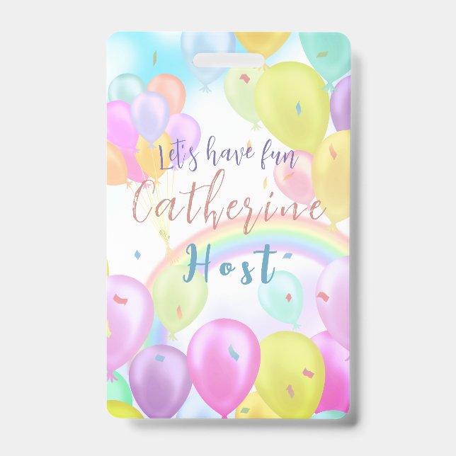Badge Balloon Pastel Anniversaire (Face)