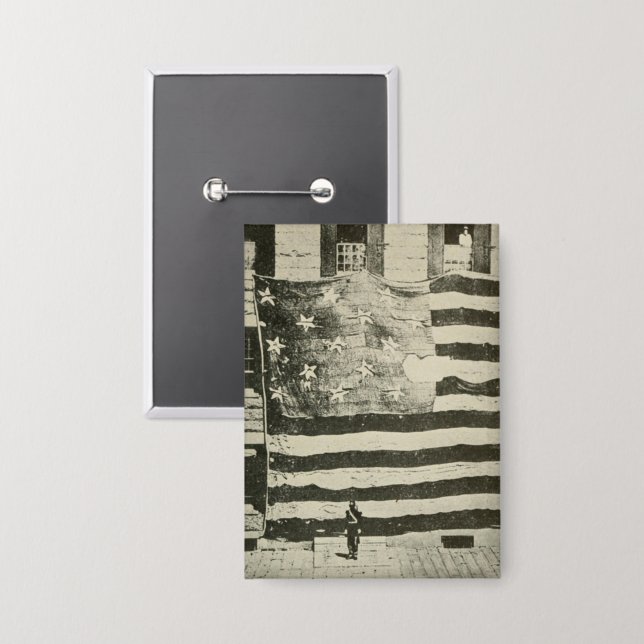Badge Bannière étoilée : drapeau américain à l'écran (Recto/Verso)
