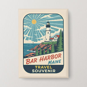 Badge Bar Harbor, Maine Phare Rétro Années 1950