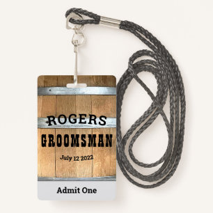 Badge Baril Whiskey Personnalisé Groomsman Rustique