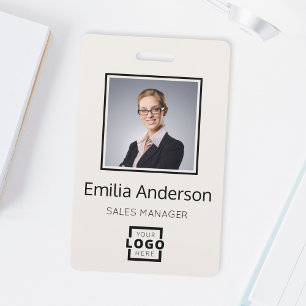 Badge Barre de logo d'entreprise personnalisée Code-barr