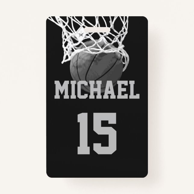 Badge Basket-ball Votre nom (Devant)