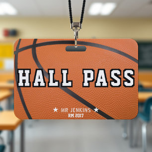 Badge Basketball Sport École Enseignant Passe Hall de l'