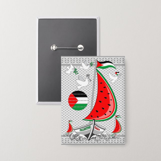 Badge Bateaux de la Flottille de la Liberté Mondiale à G (Recto/Verso)