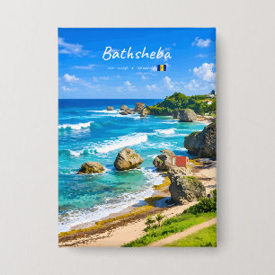 Badge Bathsheba, Barbade - Côte de plage tropicale