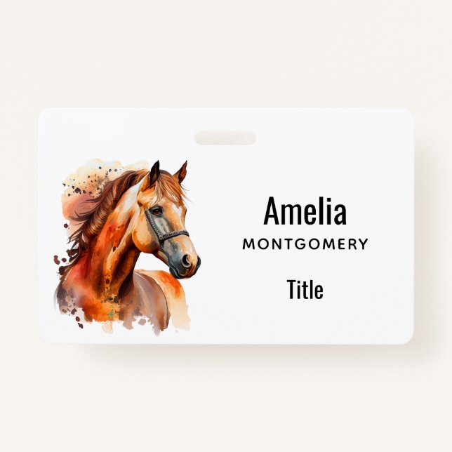 Badge Beau Sorrel Horse Portrait (Devant)