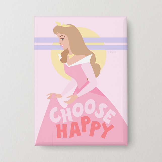 Badge Beauté dormante Aurora | Choisissez Happy (Recto)