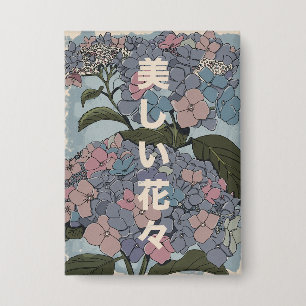 Badge Belles fleurs japonaises