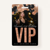Black and Rose Gold Personnalisable VIP All Access