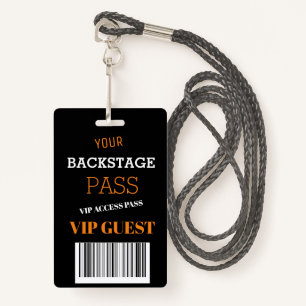 Badge Black Backstage Music Festival Accès Pass VIP