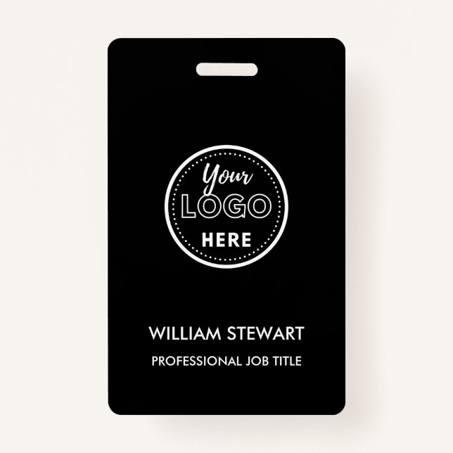 Badge Black Business Logo Entreprise Employé Personnel m (Devant)