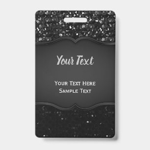 Badge Black Crystal Bling Strass