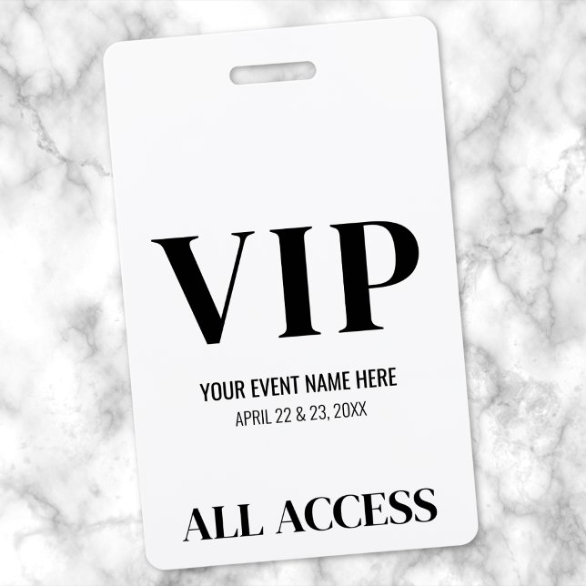 Badge Black White Simple VIP Event (Black White Simple VIP Event Badge )