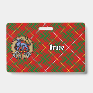 Badge Blason du clan Bruce sur tartan