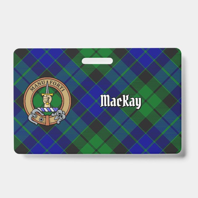 Badge Blason du clan MacKay sur tartan (Avant)
