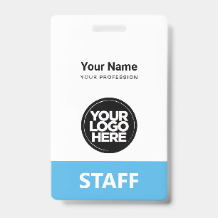 Badge Bleu clair Nom de l'employé Logo d'entreprise Étiq