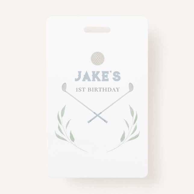 Badge Bleu Golf Anniversaire Plaques papier (Devant)