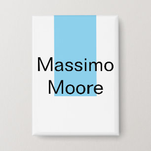 Badge Bleu Noir Blanc Simple Élégant Nom Personnel